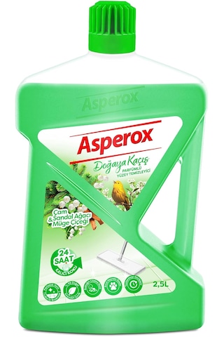 Asperox Doğaya Kaçış Parfümlü Yüzey Temizleyici Çam & Sandal Ağacı Müge Çiçeği Kokulu 2.5 Litre Tekli