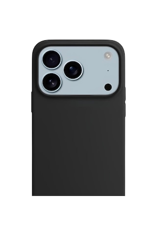 Apple Uyumlu iPhone 17 Pro Max Soft Touch Lansman Silikon Kılıf Mat Siyah
