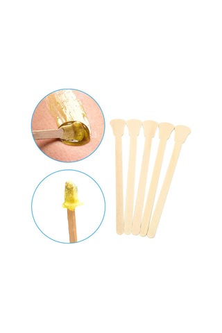 Suntek 50 Adet Ahşap Ağda Spatula Dil Basacağı Dövme Balmumu