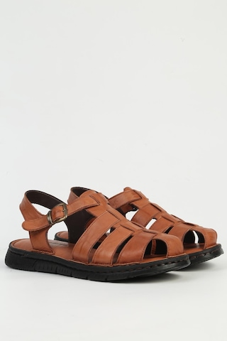 Pierre Cardin Hakiki Deri Taba Erkek Sandalet Pc-7462 Taba