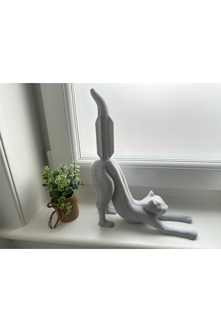 Sincara Home Esneyen Kedi Dekoratif Tuvalet Kağıdı Tutucu Beyaz