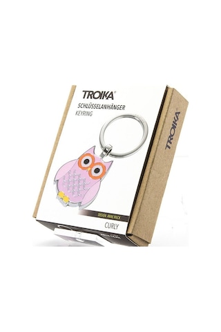 Troika Rosy Anahtarlık - Curly - Krom Kaplama Emaye Metal, Pembe