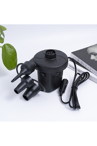 Samdoo 50w Arabalı Hava Pompa, Hızlı Şişirme-çıkartma, 280l/dakika, Abs Malzeme, 3 Uç Adapte, Kamp Havlu-yüzme Havuzu İçin