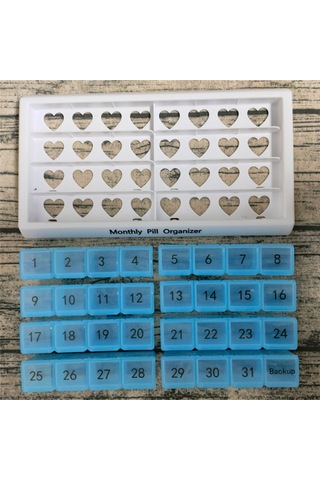 Anjiexun Aylık Hap Düzenleyici 31 Bölmeli, Hap Düzenleyici, Siyah Siyah