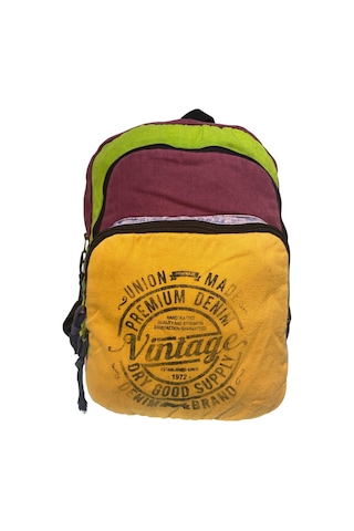 Kaliteli Vintage Disayn Sırt Gezi Çantası New Patchwork 5017 Turuncu