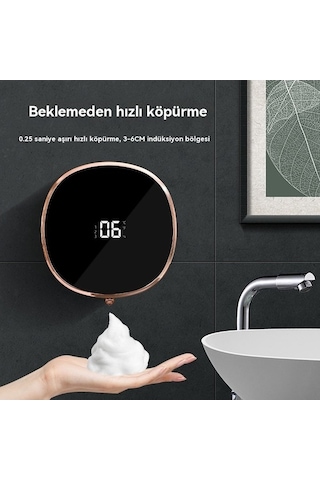 Novahub Dokunmasız Köpük Sabunluk, Otomatik Sensörlu, Beyaz Duvara Montaj Beyaz