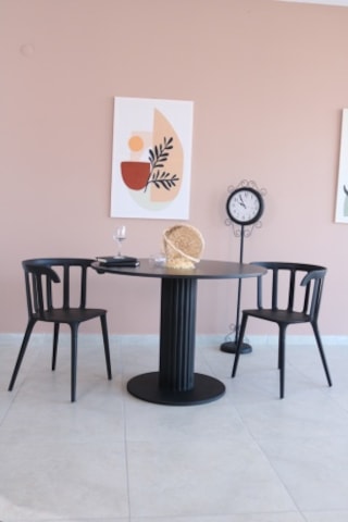 Modern Mat Siyah Mdf Yemek Masası SİYAH İNCİ Masa, Toplantı /Sunu