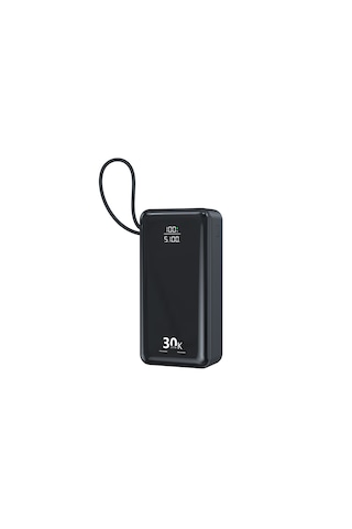 30.000 Mah Taşınabilir Şarj Aleti 22.5w Pd Hızlı Şarj Lcd Şarj Göstergeli 6 Port Powerbank Siyah