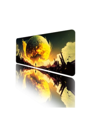Helixsun Mouse Pad Büyük Boy Gaming Oyuncu XXL 90 x 40 CM Yellow-Moon