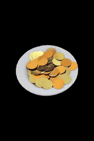 Gold 20 Mm Yandan Delikli Plastik Pul Payet 30 Gr Tülbent, Oya, Havlu Malzemesi