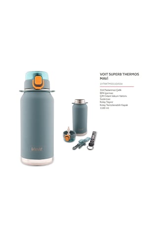 Voit Superb 1100ml Mavi Termos Mavi