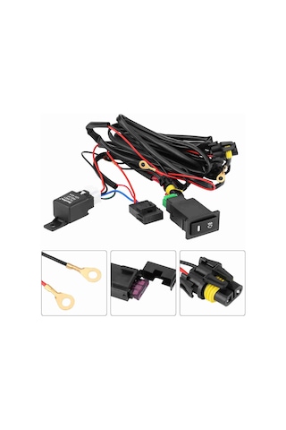 Yaozixa Araçlar İçin Evrensel Bulb Bağlantı Kiti, 12v 40a Röle, Aydınlatmalı Anahtar, 3.26m Kablolu, Kararlı Performanslı