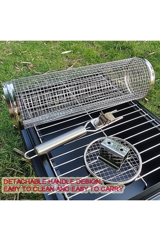 Wondernest Kulplu Barbekü Kafesi Yükseltme Paslanmaz Çelik Sepet 30cm + Kulp 18cm Çok Renkli Çok Renkli