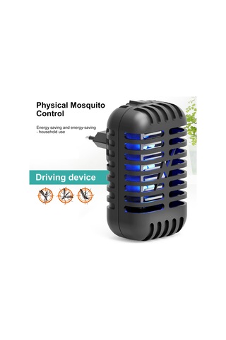 Xiyyadms Ev İçin Mini Moskito Öldürücü Lambası - Mor Işık Dalga Çekirdekli Elektrikli - Sessiz Çalışma - Güvenli Kafes - Siyah - Avrupa Standartı 110v-240v Siyah