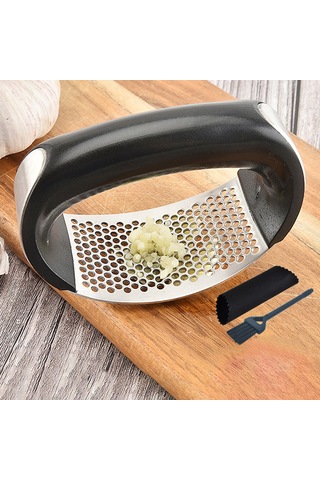 Kosona 304 Paslanmaz Çelik Yaylı Sarımsak Ezici Seti - Silikon Soyucu Ve Fırça İle Hızlı Ezme, Pratik Kullanım Renkli Kutuda Diğer