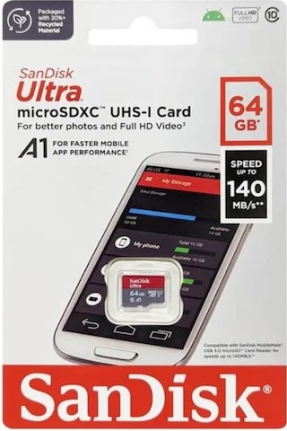 SanDisk Ultra SDSQUAB-064G-GN6MN 64 GB micro SDXC Class 10 UHS-I Hafıza Kartı