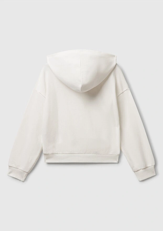 Benetton Kız Çocuk Beyaz Sweatshırt BEYAZ