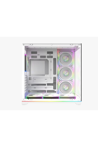 Strong Balerion 7x 120 Mm Fanlı Argb Kumandalı Şerit Ledli 600w 80+ Atx Akvaryum Beyaz Gaming Bilgisayar Kasası