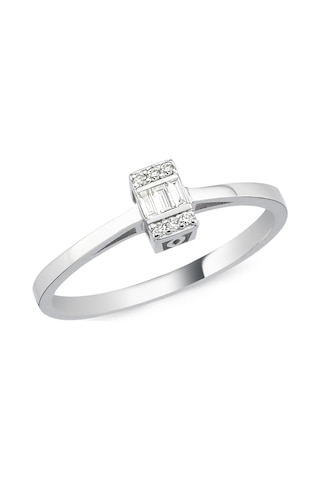 Nadias Jewellery Baget Pırlanta Tektaş Yüzük (461051451)