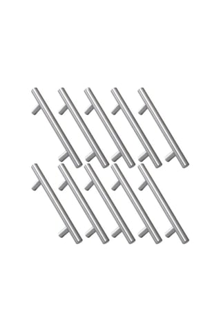 10 Adet Pürüzsüz İnox Metal Kulp - 96 Mm Uzunluk A.Ağaç