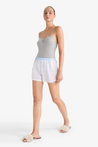 Defacto Regular Fit Gofre Dokulu Çizgili Şort Pijama Altı-fall İn Love F8932ax25hsbe551 Mavi