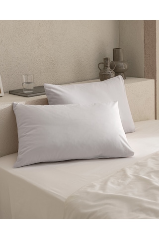 Madame Coco Manon %100 Pamuk Ranforce Düz 2'li Yastık Kılıfı Seti - Taş Taş