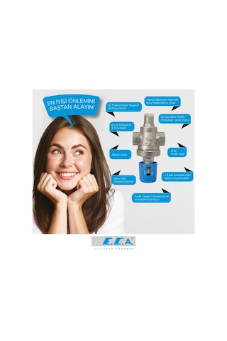Eca 3/4 Su Basınç Düşürücü Pistonlu İç Vida X İç Vida Rakorsuz 602111009