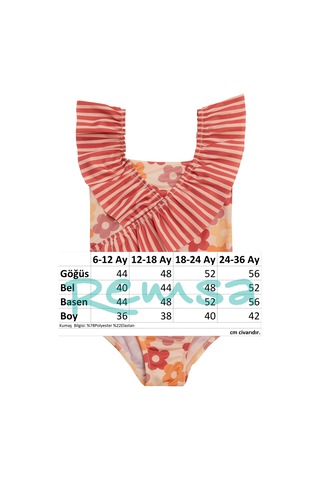 Uv Korumalı Askılı Mayo Kız Bebek Yüzücü Mayo 5107 Krem Krem