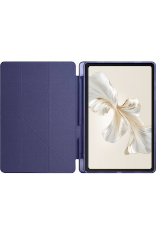 Honor Pad 9 12.1 İnch Tablet Uyumlu Kılıf Katlanır Kalemlikli Standlı Uyku Modlu Akıllı Kapak Kapaklı Kılıf