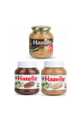 Hazelle Tanışma Paketi Sütlü, Kakaolu, Şekerli Fındık Ezmesi 3 Lü Paket