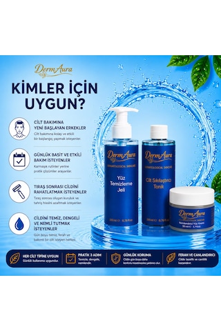 Erkekler İçin Günlük Cilt Bakım Seti 3'lü Bakım Seti