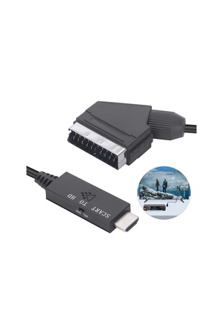 Sones Scart - Hdmı Uyumlu Dönüştürücü Video Ses Adaptör Kablosu Siyah