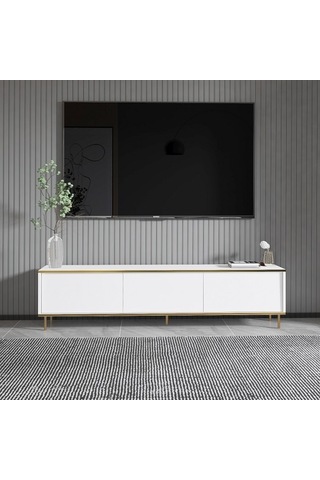 Tv Sehpası Kozan Beyaz Gold 180 Cm