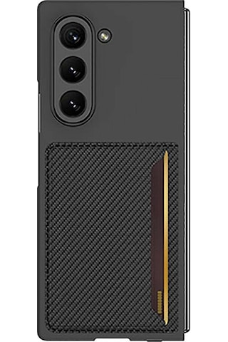 Galaxy Uyumlu Z Fold 6 Karbonfiber Arka Yüzey Redclick Kartlıklı Z-kart Kıpta Sert Kapak