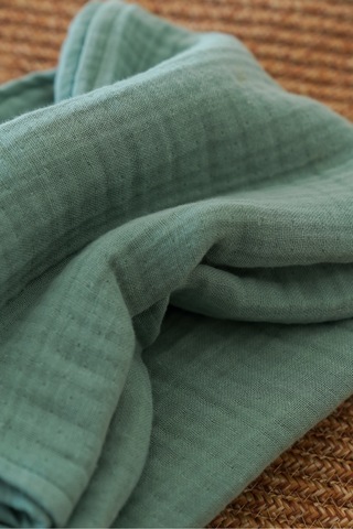 Organik Pamuk Ekstra Yumuşak 4 Katlı Müslin Battaniye Çağla Yeşili 85x100 CM Çağla Yeşili