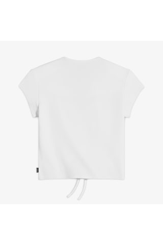 Converse Classic Kadın Slim Fit V Yaka Büzgülü Beyaz T-shirt