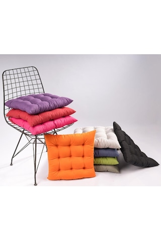 Altınpamuk Altınpamuk Sandalye Minderi 9 Düğme Dikişi Detaylı 42X42Cm Bağcı