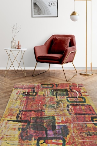 Homshtag Pastel Boho Çok Renkli Mutfak Halısı Soyut Salon Halısı Çok Renkli