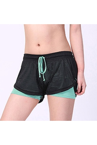 Jeemson Kadın Spor Şortu - 2'li Katmanlı, Nefes Alabilir, Hızlı Kuruyan, Yoga Ve Koşu İçin Göl Mavisi