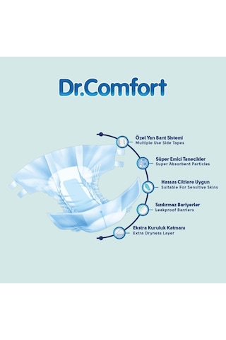 Dr Comfort Yetişkin Bel Bantlı Hasta Bezi Large 120 Adet L