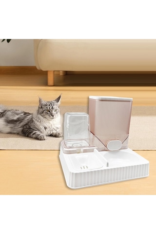 Suntek Otomatik Kedi Tiryakisi Besleyici Pet İçme Kasesiz-beyaz