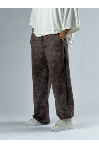 Cocopelli Paça Ayarlamalı Desenli Kahverengi Erkek Baggy Pantolon Coc3352