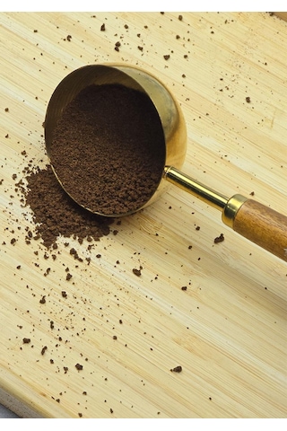 Ahşap Saplı Gold Ölçü Kaşığı - Kahve Ölçüm Kaşığı - 60 Ml Gold