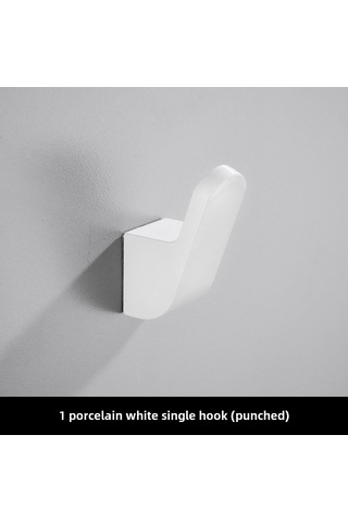 Teltree Beyaz Delikli Duvarlı Uzay Alüminyum Gardırop Kancası - Dayanıklı Tek Kanca, Banyo/gösterge Paneli İçin Giysi/şapka Asma Diğer