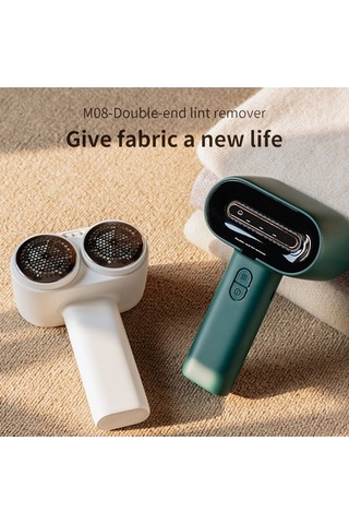 Bosphorusboutique02 İki Uçlu Kuru Top Dürtme Aleti, 3 Vites, 6 Bıçak, Kalın Kafes, 2000mah Li-pil, Beyaz Beyaz