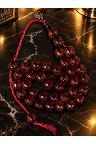 Omari Osmanlı Benzetme Küre Kesim Konyak Sıkma Kehribar Tesbih 10x11 Mm Kahverengi Omari Osmanlı Benzetme Küre Kesim Konyak Sıkma Kehribar Tesbih 10x11 Mm Kahverengi