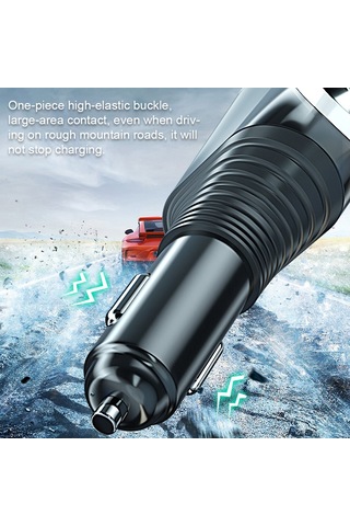 Monyee Ozio Araba Şarj Cihazı 12-24v, 3 Usb Portlu Hızlı Şarj, Fume Soketi Çevirici, Gümüş Dy34tc