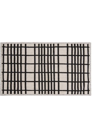 Evidea Soft Roger 2'li Banyo Paspası - Ekru / Siyah - 60x100 Cm + 50x60 Cm Ekru / Siyah