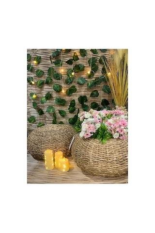 Kare Naturel Hasır Jüt Puf 40x40-12080 Diğer