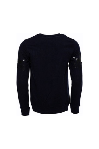 Lacivert Taşlı Baskılı Desenli Sweatshirt - Wessi Siyah